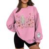 Vintage Halloween Floral Ghost Print Sweatshirt Women Men Crew Neck Long Sleeve Casual Pullover Halloween Sweatshirts Gifts