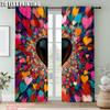 2pc    Scene Curtains Vintage Style Valentine's Day Machine Washable Polyester  Without Electricity Wall Decor Suitable for Indoor