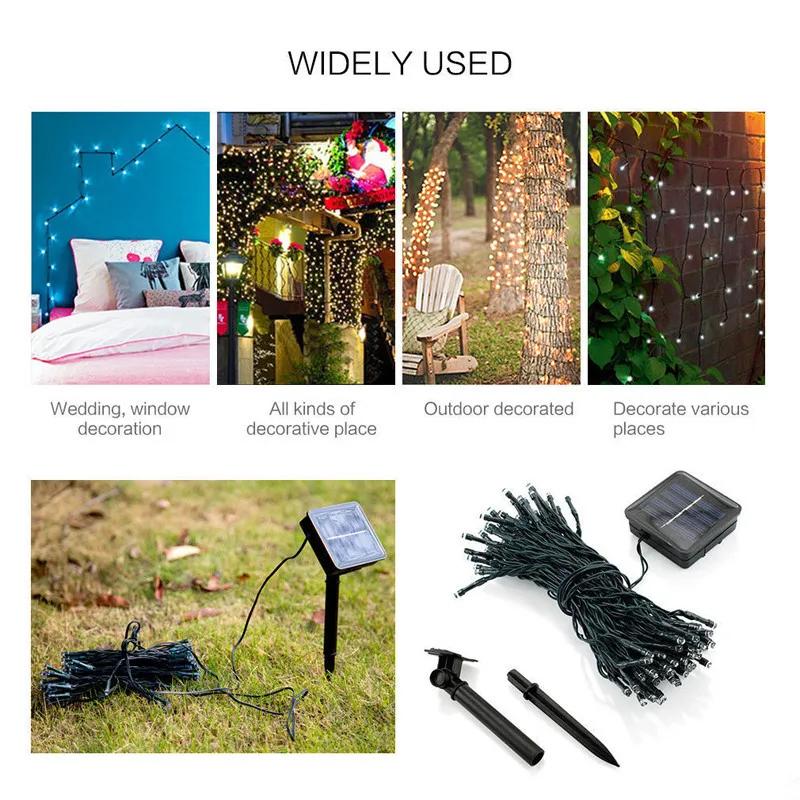 7M Solar String Lights LED Waterproof 8 Lighting Modes for Courtyard Garden Tree Party Christmas Halloween Decorations
