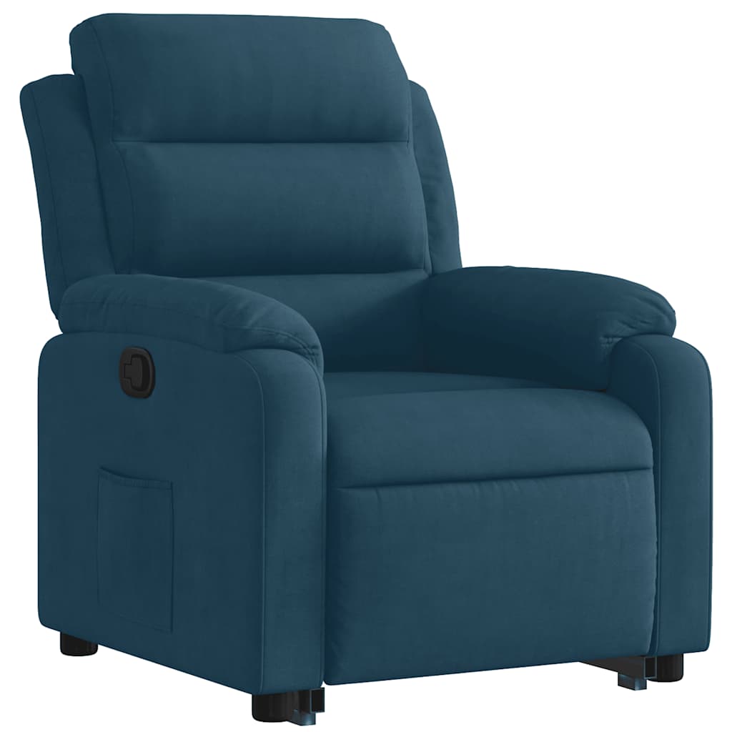 Recliner with Rising Assistance Blue Velvet
