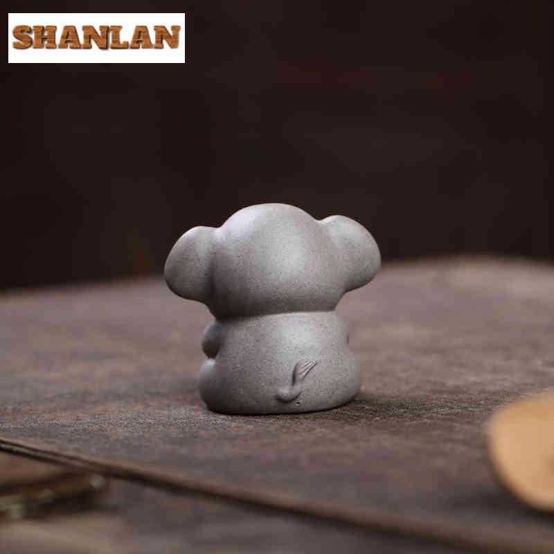 Yixing Purple Clay Cute Peace Elephant Tea Pet Retro Tea Sculpture Tea Figurine Play Toys Tea Statue Ornaments Workmanship Craft