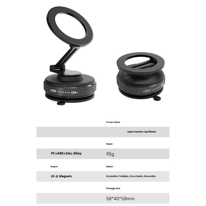 Foldable Magnetic Car Phone Holder Suction Cup Mount Stand for Phone 17 16 Mount Holder for Windshield and Dashboard