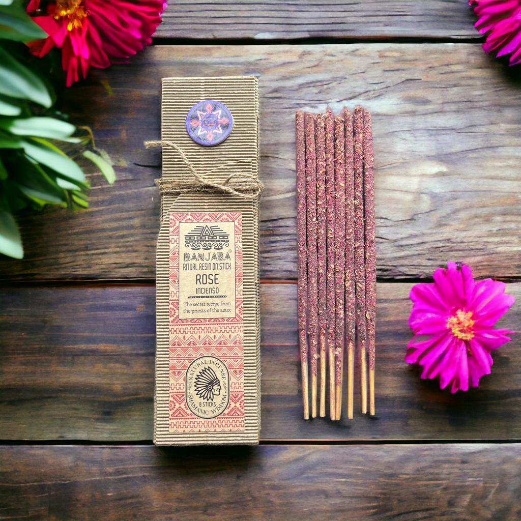 Rose Resin On Stick Incense 8 Pack
