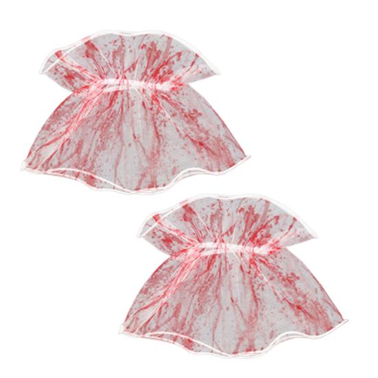 Halloween Blood Mesh Accessory Short Fingerless Wrist Gloves Spooky Skull Bow Hairpins for Halloween Masquerade Cosplay Party