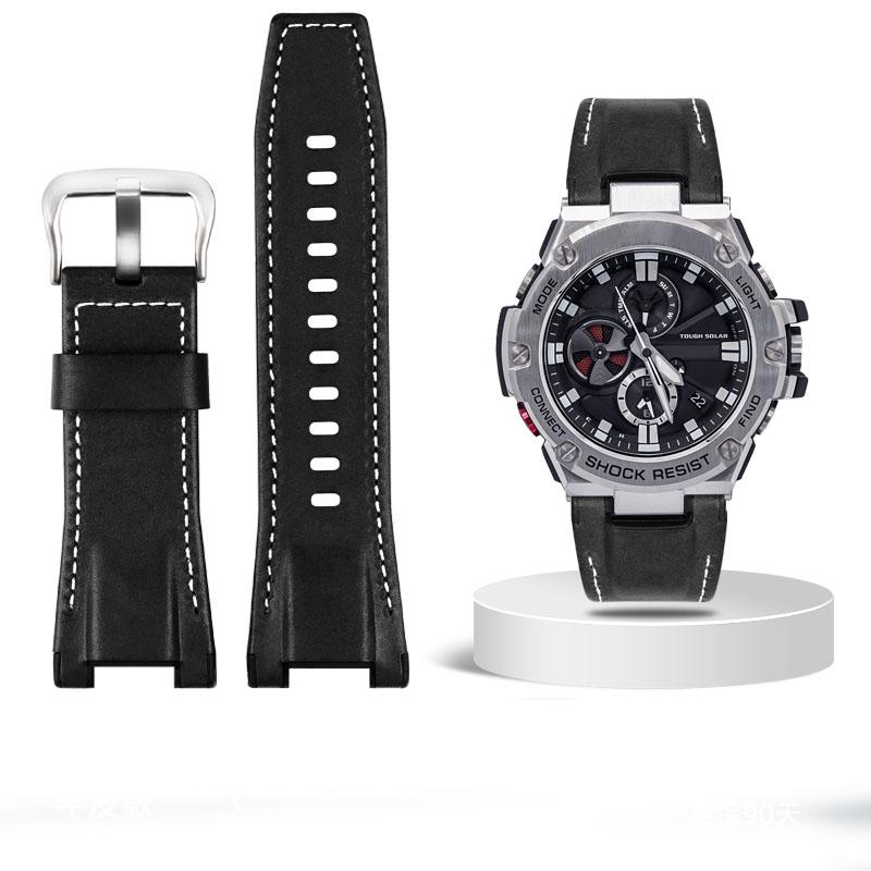Pro hodinky Casio GST-S100G S110 S130L W100G W110 210B 400G Řemínek na hodinky plátěný Náramek 26*14mm Pánský měkká kůže Hovězí kůže Kožený řemínek na hodinky