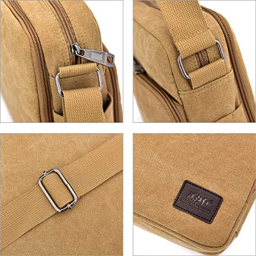 [RAKEE] Men's Shoulder Bag, Messenger Bag, Canvas, Shoulder/Crossbody, Waterproof, Large Capacity, Durable, 6 Colors
