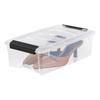 5QT Clear Modular Storage Box with Handle and Buckle Latches Stackable Organizing Bedroom Craft Supplies Office Items