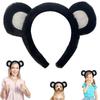 4Pcs Hair Hoops Set with Bear Themes Costume Headband Nose for Themed Performances Photography and Role Play Event