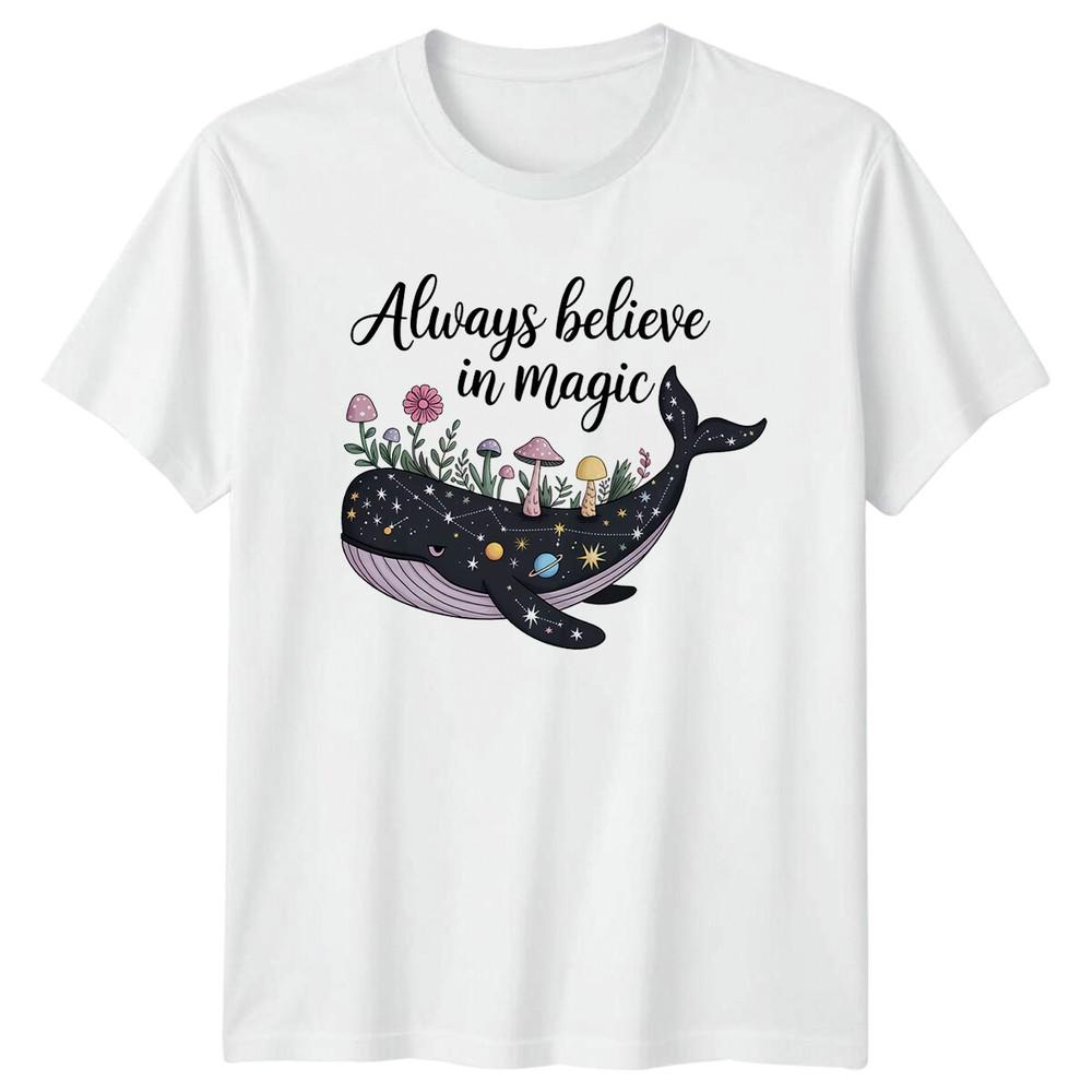 Always Believe In Magic Celestial Whale Boho TShirt S