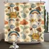 Retro Boho Shower Curtain - Vibrant 70s Floral & Mushroom Designs for Cozy Bathroom Décor, Waterproof, Easy Care & Groovy Vibes
