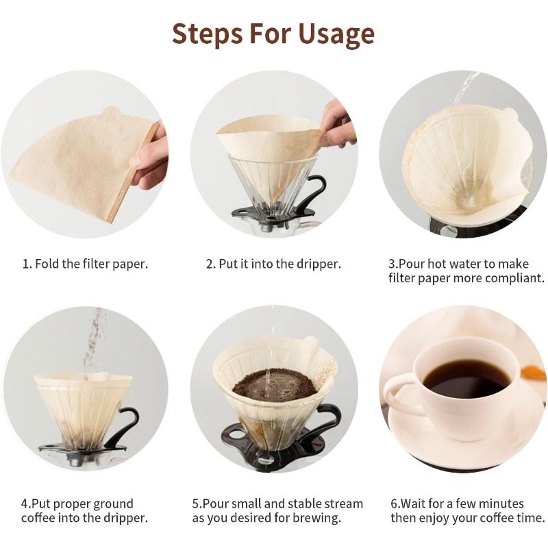 Unbleached Cone Filters,Coffee Filters,40-200 Count Disposable Natural Paper Filters 1-4 Cup,For Pour Over and Drip Coffee Maker