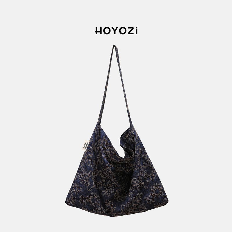 

[Сумка Xiaoyoujia] Hoyozi Оригинальная холщовая сумка через плечо с золотым тиснением Ланью Женская 2025 Новое поступление Лето Lanyu Gold [New]]