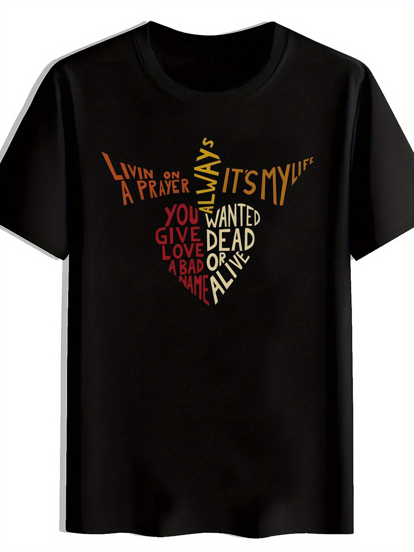 T-shirt Casual Short Sleeve with Bold Colorful Letter Print - Black Round Neck Summer Tee XXXXL