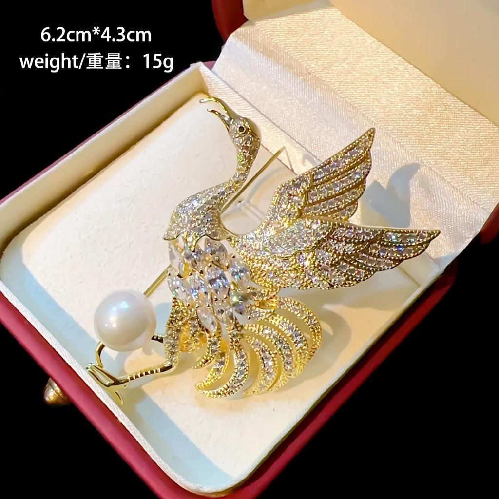 Französisch Luxus Quaste Kette Blume Brosche Süßwasser Perle Magnolia Corsage Tier Pin Intarsien mit Zirkon Zubehör Frauen Geschenk