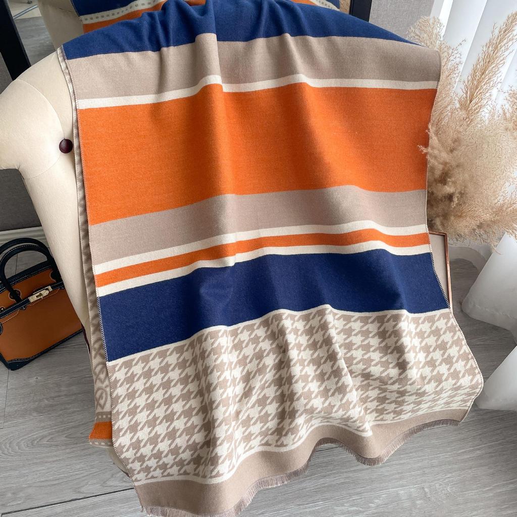 Letter Imitation Cashmere Scarf Female Internet Celebrity Korean Version Warm Scarf Versatile Shawl Color Matching Popular Scarf