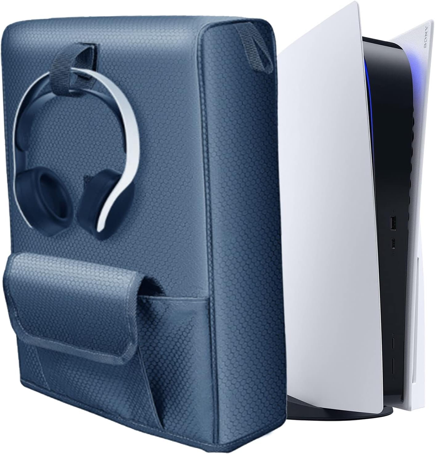 

PS5 Dust Cover Elnicec Dustproof Cover for PS5 Protective Cover Breathable Dustproof Scratch Resistant Stain Resistant Can Store Controllers and Discs