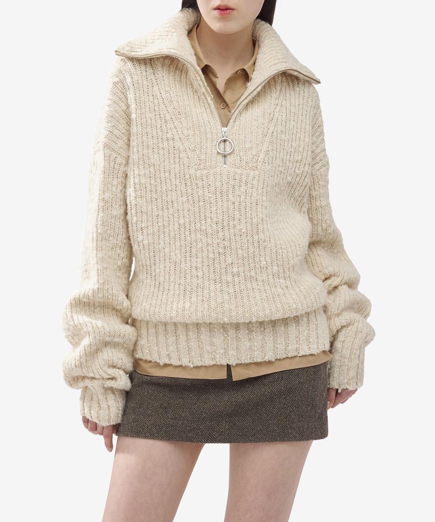 Ami Half Zipper Knit - Ivory / Uks633Kn0022185