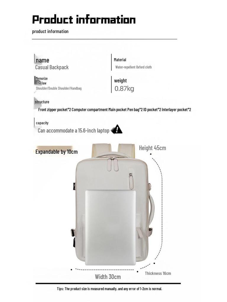 Lightweight Large-Capacity Backpack for Men & Women - Versatile for Business Trips, Short Travel, & Students