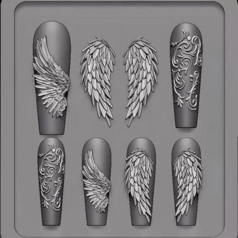 3D Silicone Nail Mold Flower Bow Butterfly Nails Templates Transparent Mold Diy Nail Art Decor Stamping Plates Manicure Tools