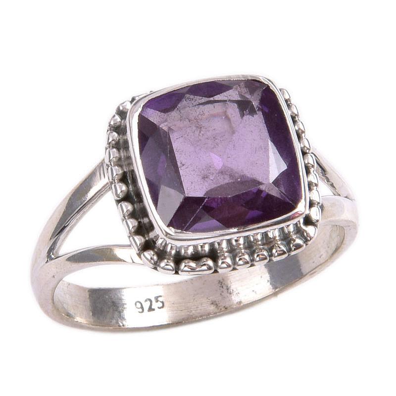Natural Alexandrite Gemstone 925 Solid Sterling Silver Jewelry Ring S.7.5 w6e40