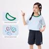 Xiaoyinman Girls' Contrast Collar Striped Heart Print Short-Sleeve T-Shirt