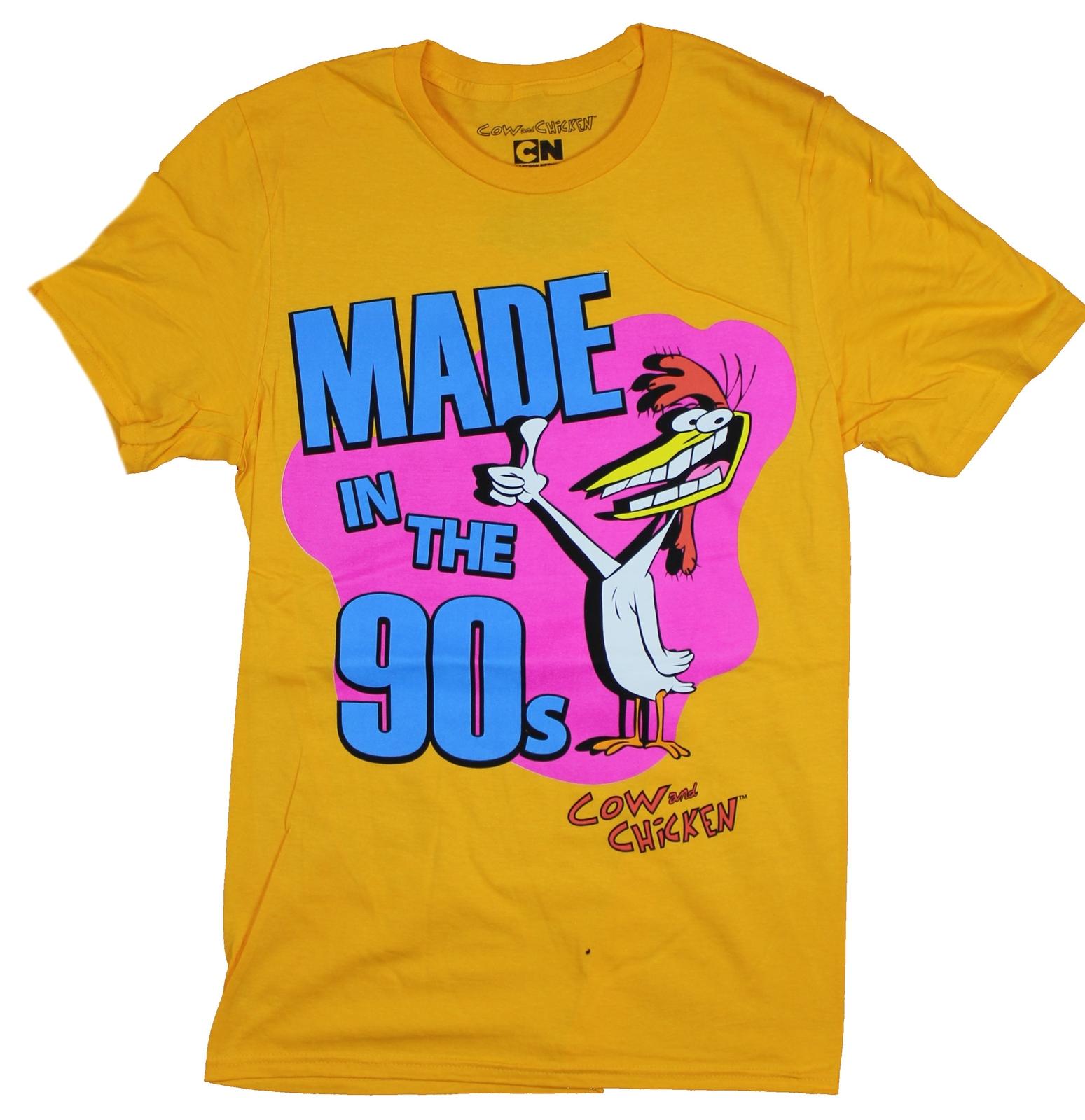Cow and Chicken Mens T-Shirt - Made in the 90s Thumbs Up S