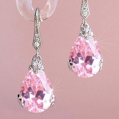 Ear Jewelry, Water Drop Zircon Earrings Women'S Simple Versatile Earrings, Korean Internet Celebrity Earrings