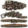 Full Skull Design for Women with Leopard Print with European and American Rhinestone Inlaid Belt High-end Pin Buckle Hip-hop Decoration Nightclub