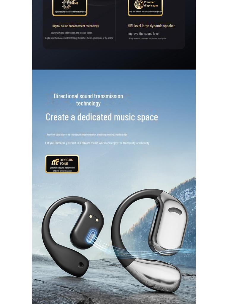 OWS M75 Ear-Hook Bluetooth Headset with Noise Reduction