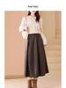 Hepburn Style A-Line Matte PU Leather Skirt: Retro Mid-Length, Elastic Waist, Large Swing, Autumn/Winter