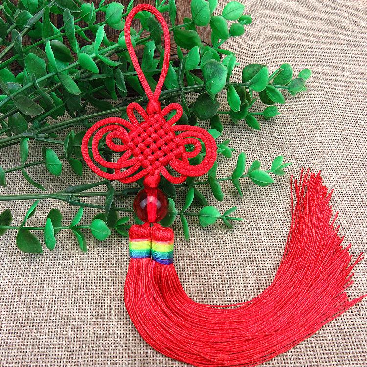 2pcs/pack Chinese Knot for Car Home Door Hanging Decoration Tassels Ornament Yellow Red Color