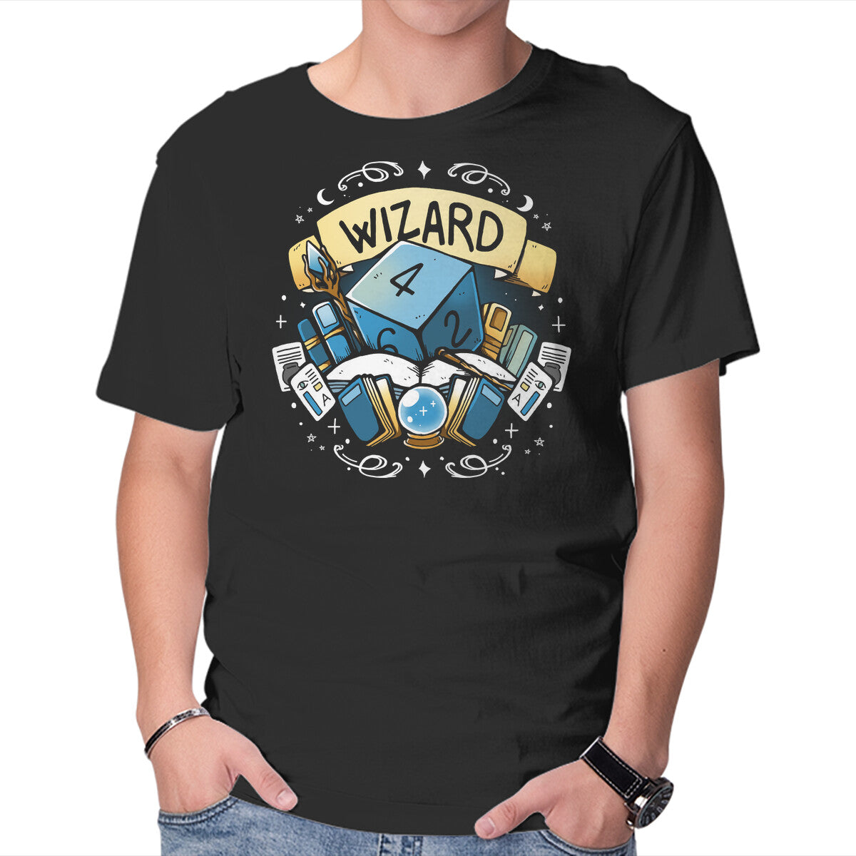 Unisex Crew Neck T-Shirt Wizard And Magic Graphic Short Sleeve Casual Tee XXXXL