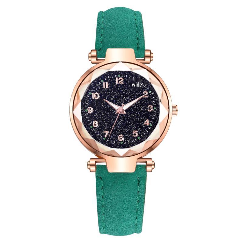 Starry Sky Women's Digital Leather Strap Fashion Watch