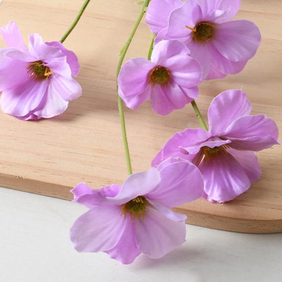 Artificial Butterfly Orchid Flower 6 Heads Blooms Faux Silk Flower Branch with Stem for Wedding Home Office Party Hotel Decoration