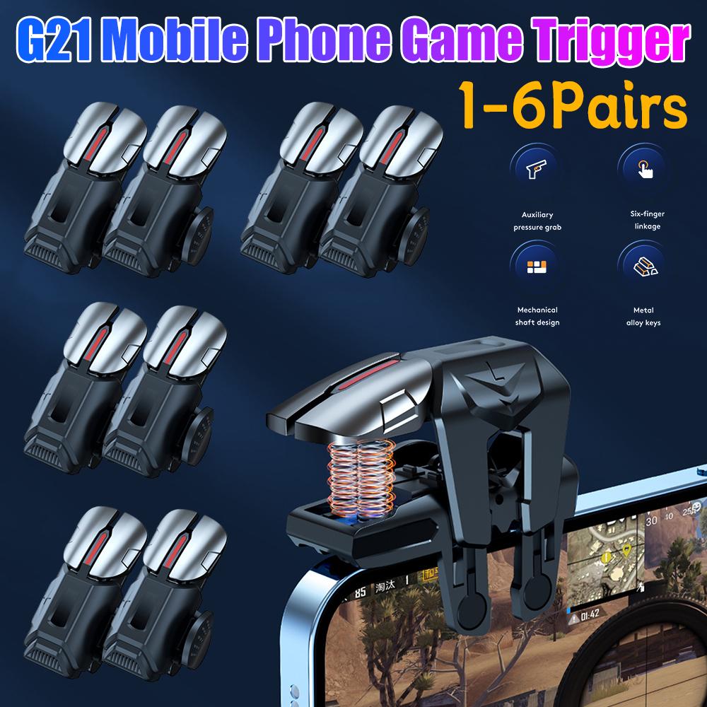 G21 Pair 6 Finger Game Controller For Pubg Game Mobile Gamepad Trigger Joystick Shooter Fire Button Controller For Me