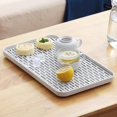 Plastic Drain Tray Home Kitchen Living Room Multi-purpose Rectangular Double Layer Fruit Trays Tea Tray Kitchen Accessories
