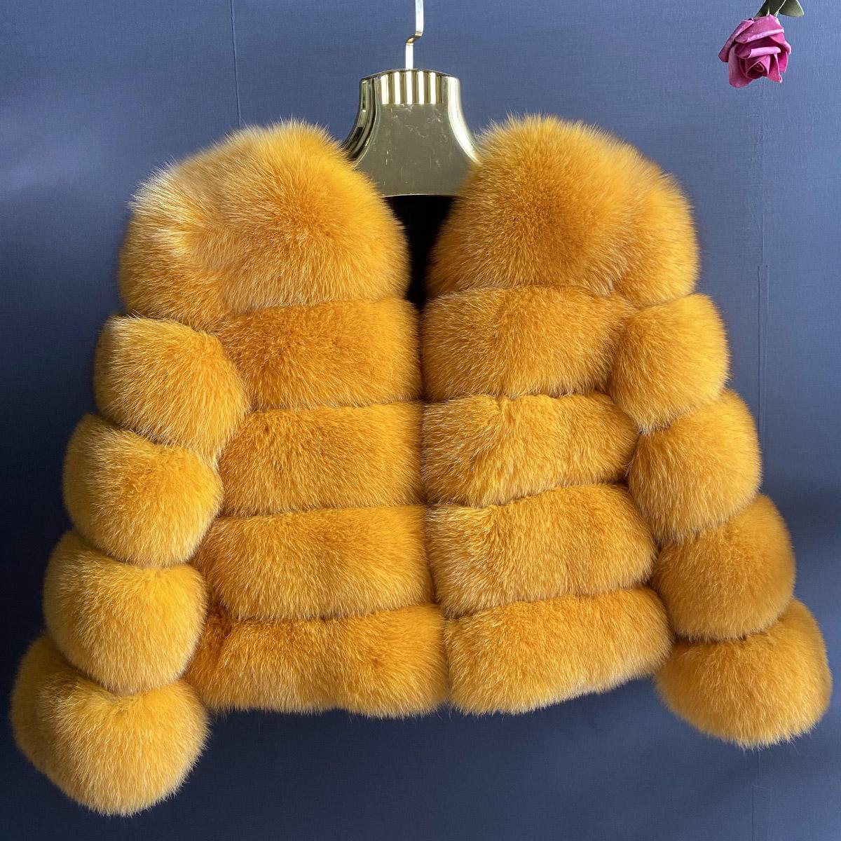 

Женская шуба из лисьего меха Куртки из натурального лисьего меха для женщин Одежда Куртка из натурального лисьего меха Пальто для женщин Меховая куртка XXL оранжевый