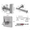 Brushed Bathroom Accessories Kit Towel Rack Hooks Holder Heavy Duty -Piece Modern Style for