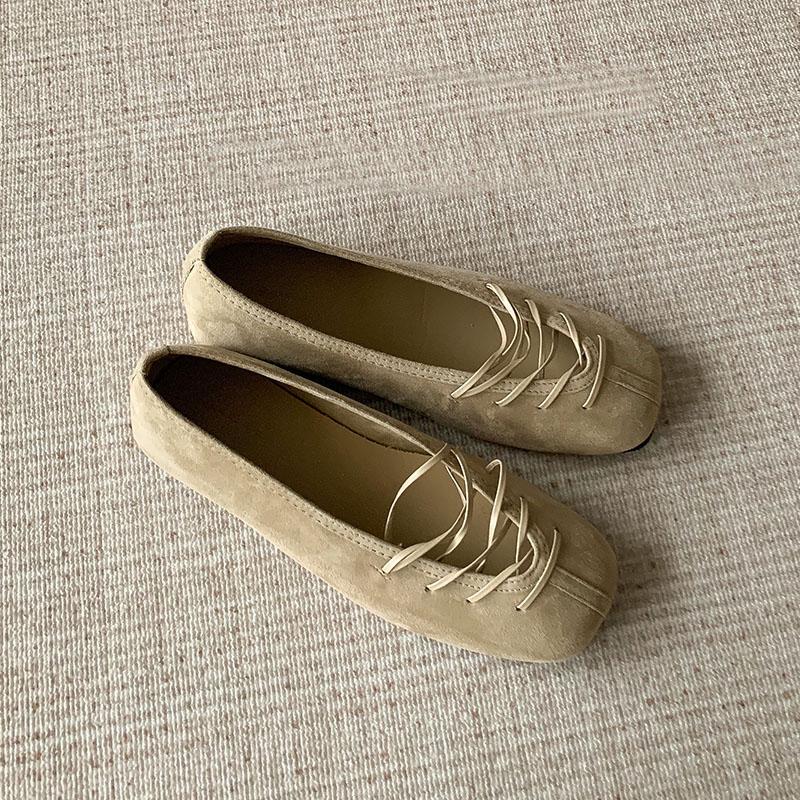 Fashion Fashion Shallow Ladies Flats Slip On Shoes Female Height Increasing Footwear Square Toe Women Flats With Shoes New