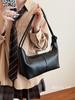Retro Commuting Square Underarm Bag Women's 2025 New Solid Color PU Leather Shoulder Bags Trendy Casual Large Capacity Handbag