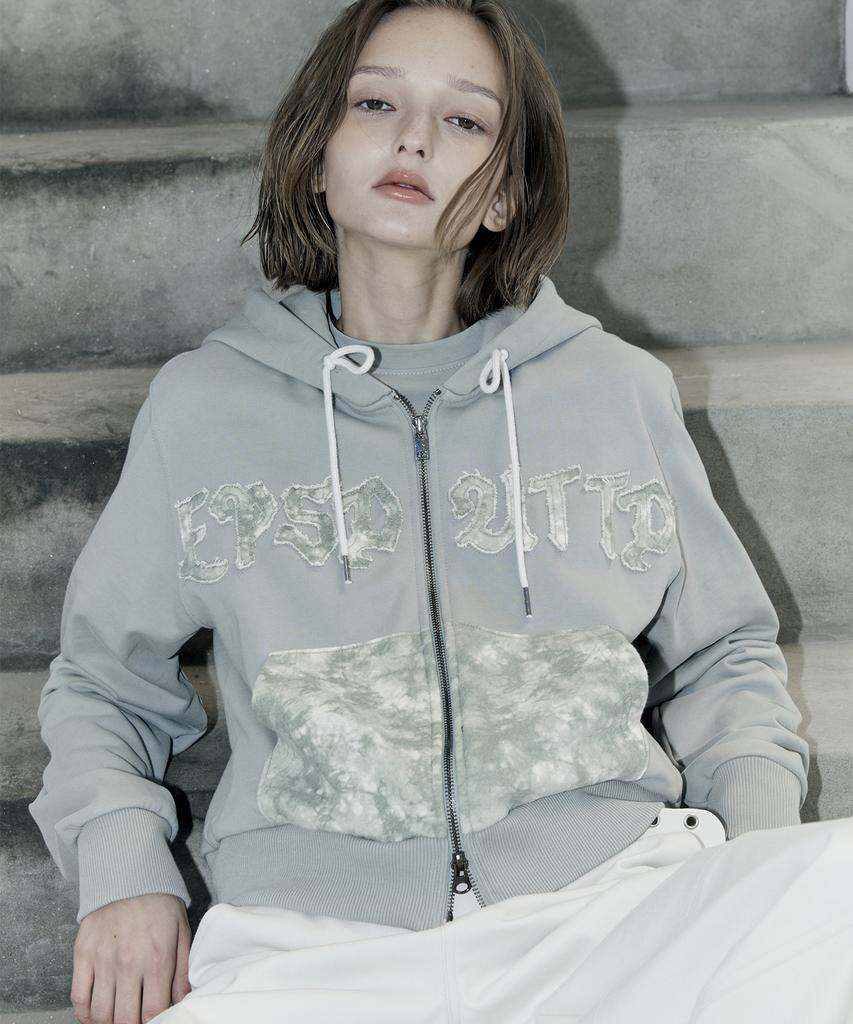 Episode Untitled Washing Applique Hood Zip-Up_Khaki