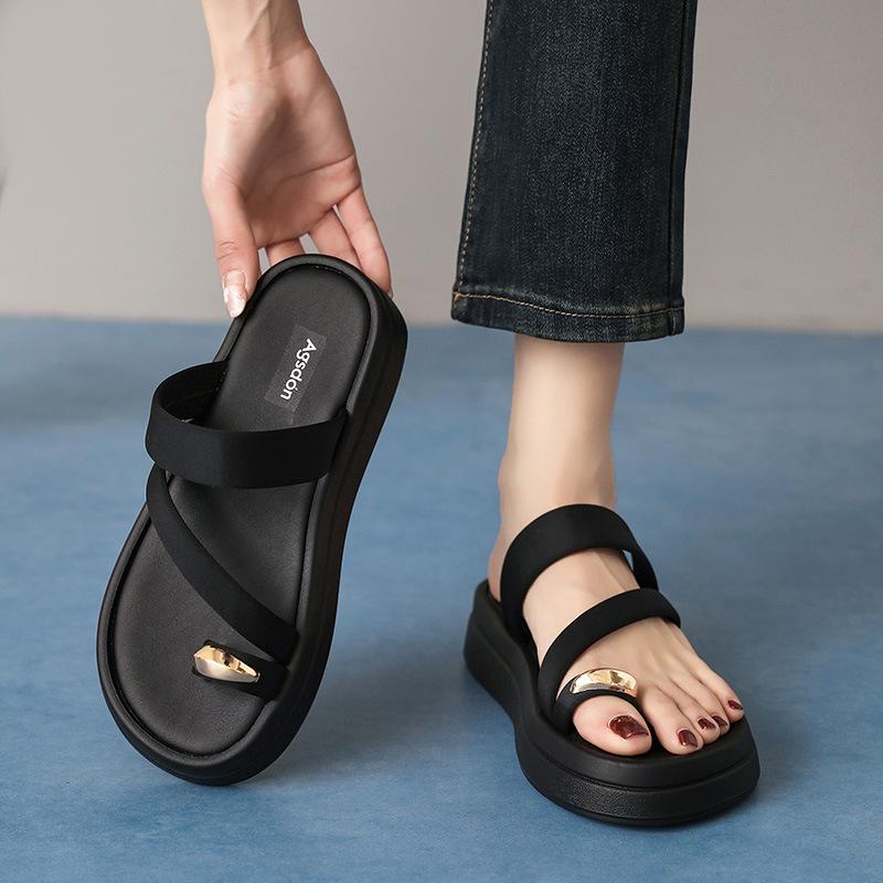 Pinch slippers New summer with skirt thick-soled sandals