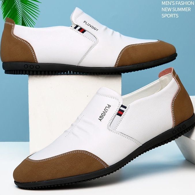 Breathable Faux Leather Men Big Size Flat Loafers Walking Driving Outdoor Travel Soft Shoes