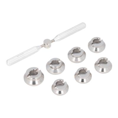 Watch Opener Fix 7 Dies Open Tools Steel Gear Back Cover Clock Repair Kit Aluminum Alloy for