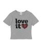 CARGOBROS FOR WOMAN Vintage Check Heart Short Sleeve T-Shirt (Gray)