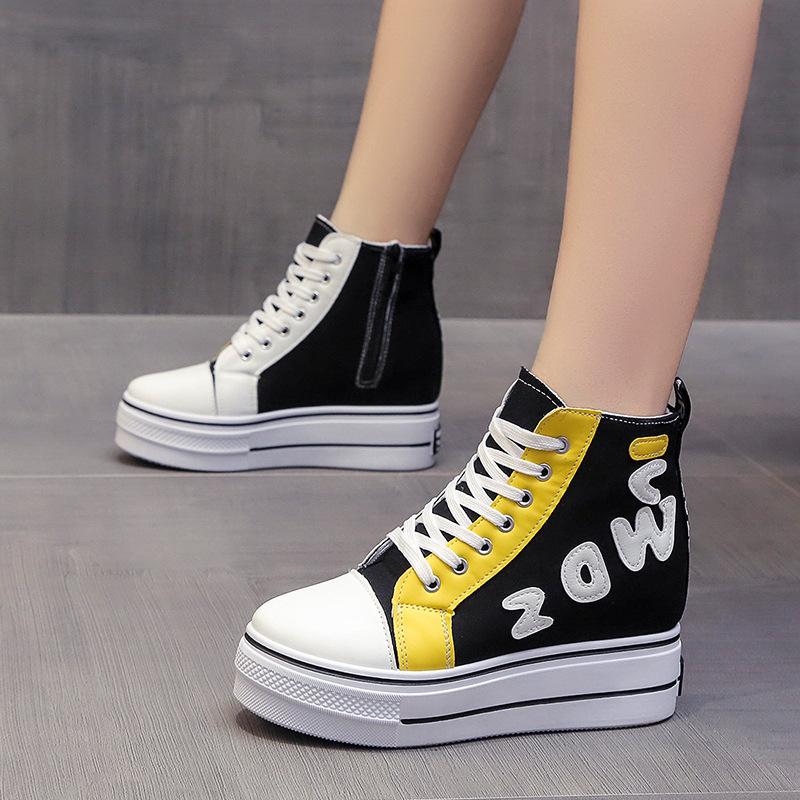 

Thick-soled high-top espadrilles, breathable ulzzang in spring 35 чёрный
