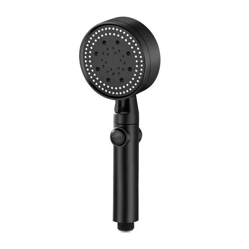 Five-mode high-pressure shower head, adjustable shower head with hose, water-saving, one-button nozzle stop.