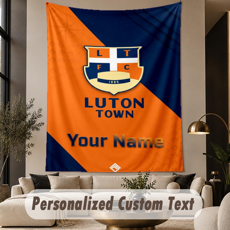 Custom Text Tapestry Luton Town Print Wall Tapestry Indoor Living Room Wall Decor