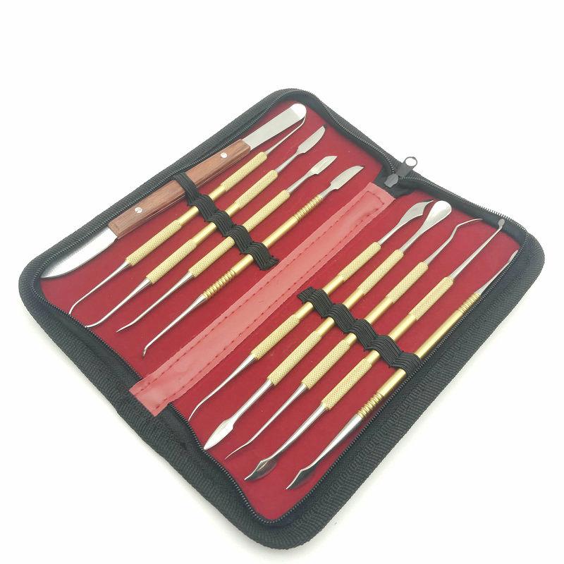 10Pcs Dental Stainless Steel Wax Carving Tool Set Dentist Sculpture Knife Dentistry Instrument Dental Lab