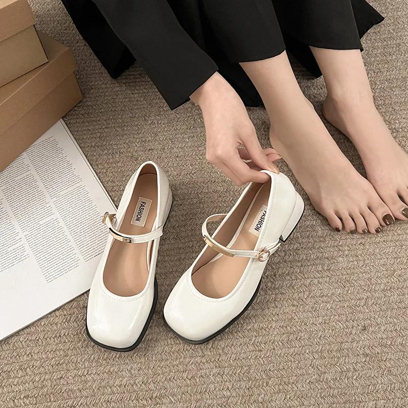 

Fashion 2025 New Round Toe Sandals Ladies Hollow Beach Elegant Shoes Shoes Women s Leather High Pumps Mary Janes Heels Female Footwear 40